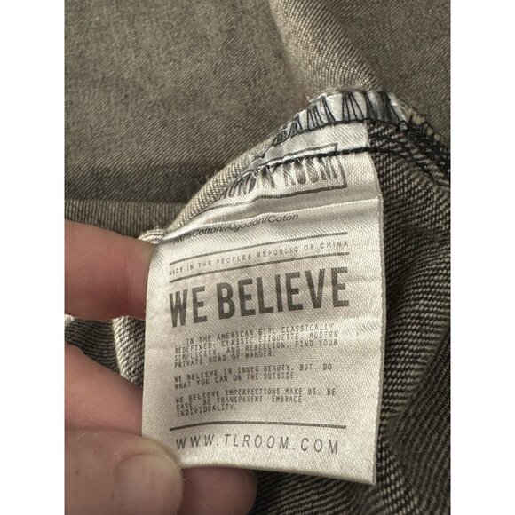 The Laundry Room Jean Jacket One Size Moto Acid Wash Rose All Day Preppy Y2K - Picture 9 of 12